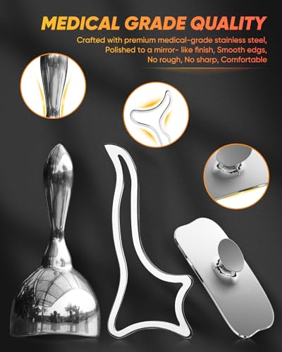 ONUEMP 3-in-1 Stainless Steel Massage Therapy Tools - Ice Gua Sha Lipedema - size: 3pcs Board Kit