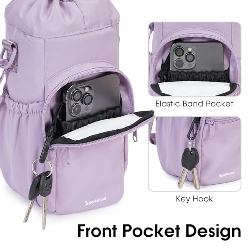 sportsnew 40oz Insulated Crossbody Water Bottle Sling Bag w/Phone Pocket - color: Purple