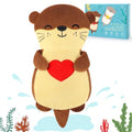 Otter with Heart Microwavable Heating Pad for Period Cramps Pain Relief - style: Otter hold heart