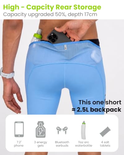 FlipBelt Men's Running Compression Shorts with Built-in Running Belt - color: Elite Black, size: X-Large