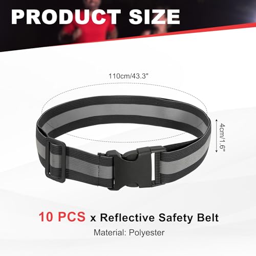 Reflective Safety Belt Adjustable - color: Black