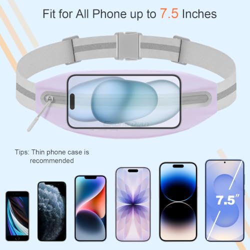 Slim Running Fanny Pack, Water Resistant Running Belts, Purple - color: 04 - Light Purple