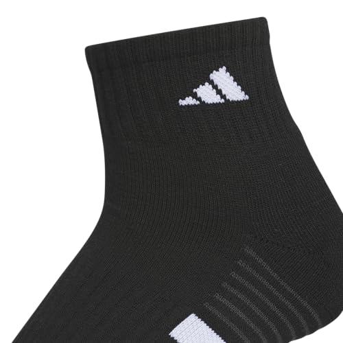 adidas Women's Cushioned Socks 3 Pairs - color: Black/White/Carbon Grey/4.0/Quarter, size: Medium, style: Quarter
