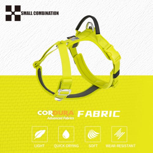 No-Pull Dog Harness Reflective Breathable Adjustable Vest - color: Lemon Yellow, size: M