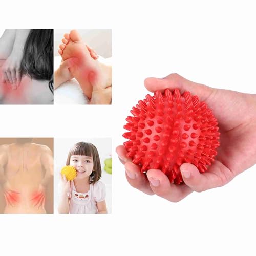 Garosa Spiky Massage Ball, Hard Plastic Red 7.5cm