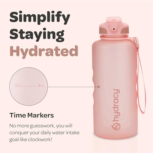 Hydracy 2L Large Water Bottle, Shatterproof, BPA Free Tritan Plastic, Leakproof, Zero Condensation, With Detachable Carry Strap, Spillproof Lid, Convenient Silicon Spout, Ideal for Gym, Yoga - color: Rose Gold, size: 64 oz