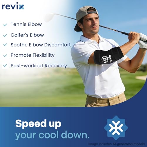 REVIX Elbow Ice Pack Wrap for Tennis Elbow, 45-Min Cold Sleeve - style: 1 Pack
