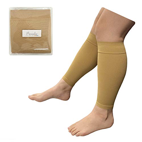 Presadee Shin 8-15 mmHg Mild Compression Leg Fatigue Circulation Calf Sleeve (Nude, L/XL) - color: Nude, size: L/XL