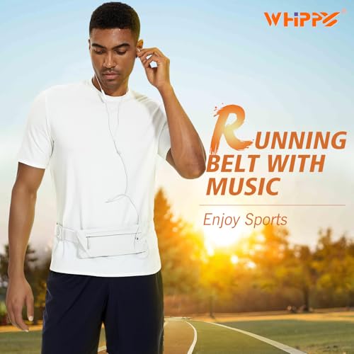 WHIPPY Slim Running Belt Fanny Pack for Women Men Elastic Runners Belt Waist Pouch Chest Bag Phone Holder Waist Pack for Running Hiking - color: 5-White