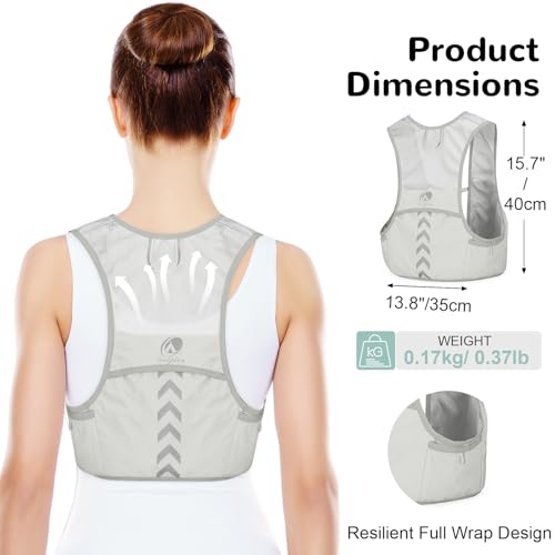 Hydration Running Vest with 2pcs 500ml/17oz Water Bottles, M/L - color: Gray, size: M: 27.6" - 43.3"