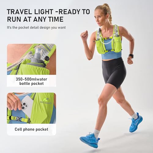 N NEVO RHINO Running Vest with 1.5L Water Bladder, Hydration Vest Pack - color: Yellow