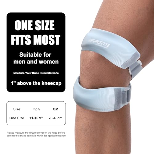 NuCamper Patellar Tendon Support Strap, Adjustable Patella Band Knee Brace for Men & Women Relief Knee Pain, Patella Stabilizer Knee Straps for Running, Basketball, Tendonitis, Jumpers Knees Blue - color: Blue