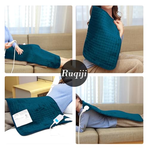 Ruqiji 17''x33'' XXXL King Size Heating Pad with 10 Temperature Settings, Pain Relief for Back/Neck/Shoulders/Menstrual Pain/Leg Cramp(Dark Teal) - color: Dark Teal