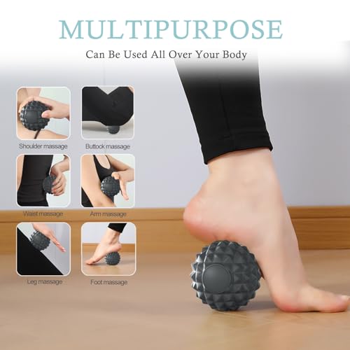 Silicone Massage Ball Set, 2 Pack Smooth & Textured with Mesh Bag - style: Smooth & Deep-Tissue Spiky Ball Set