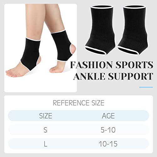 Haysandy 4 Pcs Kids Ankle Brace Support, Black, 5-10 Years - color: Black, size: 5-10 Years
