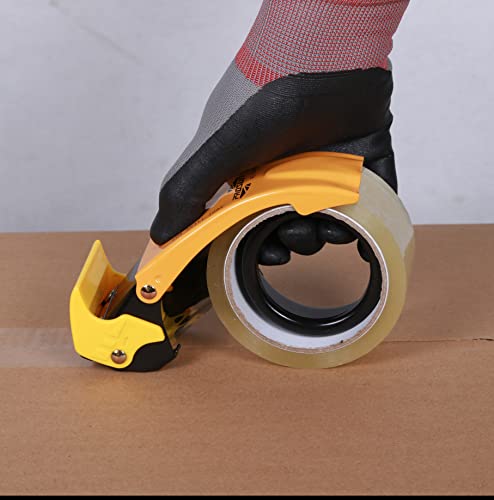 Blade Safety Pink Cover Packing Tape Dispenser Gun 2-Inch, 2 Pack Metal Tape Gun with Safety Protection, 3-Inch Inner Paper Core