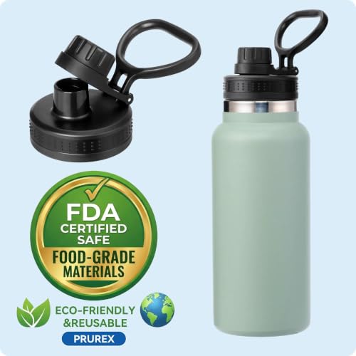 Spout Lid for Thermoflask, Takeya, Simple Modern 12-64oz Wide Mouth Bottle - color: Black+Blue