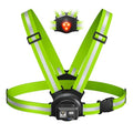 Acso Running Lights for Runners, 500 Lumens Running Light with 360°Reflective Vest, 45° Adjustable,IPX5 Waterproof Rechargeable Light Up Gear for Night Walking/Cycling/Jogging/Hiking