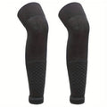 COUVER Unisex Long Leg Compression Sleeves - color: Black - Overknee, size: Large