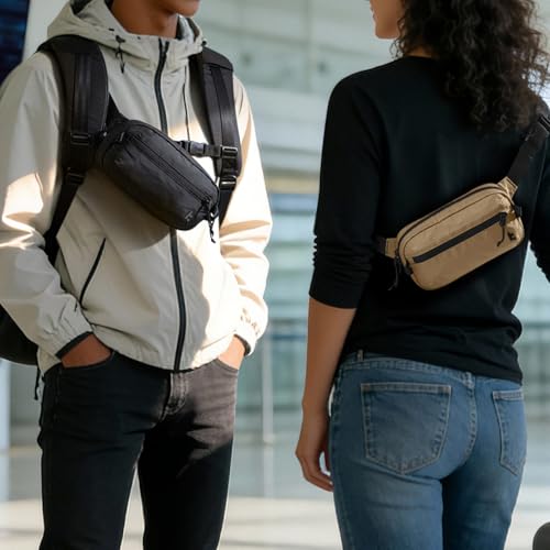 tomtoc 1.5L Sling Bag with RFID Blocking Crossbody Chest Pack for Men Women - color: Black, size: 1.5L