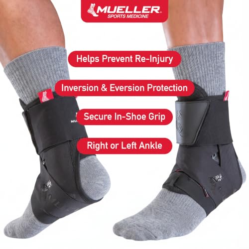 MUELLER Sports Medicine The One Ankle Brace Premium, Ankle Pain Relief Support for Men and Women, Ideal for Sprains, Strains, Arthritis, Black - size: X-Small