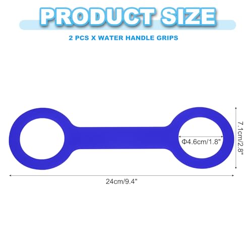 PATIKIL Water Bottle Carrier Grip, Portable Soft Silicone Non-Slip Water Handle Grip Water Bottle Holder Strap - color: Blue
