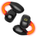 Wireless Open Ear Earbuds Sports Clip-On Headphones with Night Flash Lights - color: Black