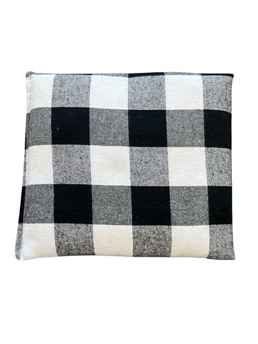 HOME COMFORT Black Plaid Regular Therapeutic Microwavable Heating & Cooling Pad – Natural Rice Pack (10x7 inches) - color: Black