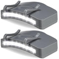 Mudder 2 Pcs Grey Hat Light Clip on Battery Powered 11 LED Cap Flashlight - color: Gray, size: 11 LED