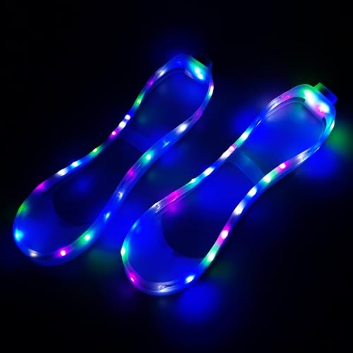 Men Women Luminous Shoes Covers LED Shoe Lights Sneaker Accessories Light Up for Night Walking Party Dance Festival - color: Colorful Lights - Vibration Version, size: Men 7-8 / Women 8.5-9.5
