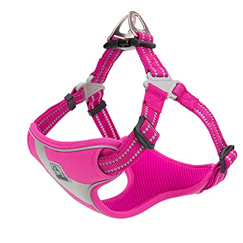 TRUE LOVE Step-in Dog Harness, Reflective, Breathable, Fushcia, M - color: Fushcia, size: M
