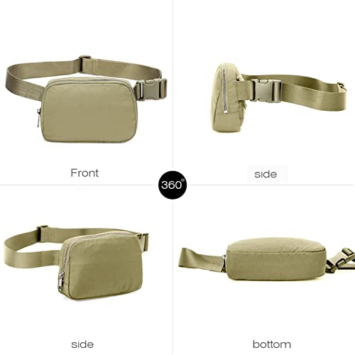 Tapp Collections Unisex Mini Crossbody Belt Bag with Adjustable Strap Small Waist Pouch for Workout Running Traveling Hiking - Khaki Green - color: Khaki Green