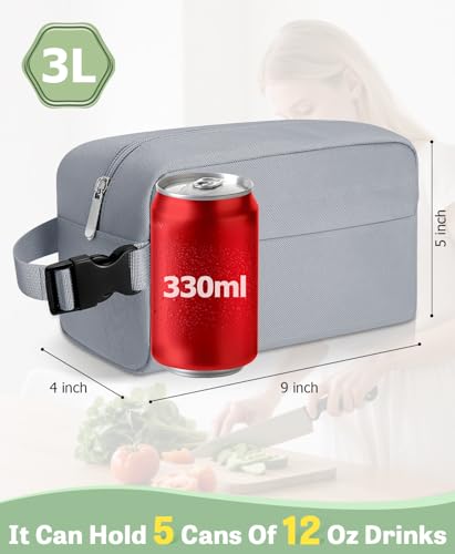 Small Lunch Bag, Freezable Snack Bag for Kids, Mini Lunch Box - color: Gray