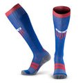 MudGear Graduated Compression Socks, Durable, Sweat-Resistant OCR Performance Socks with Cushioned Footbed, Made in USA - color: Blue, size: Small