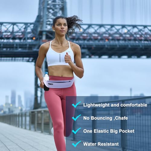 Running Hydration Belt with Water Bottle Holder for Men Women, Bounce-Free Phone Storage Waist Pack, Reflective Adjustable Marathon Belt for Jogging Trail Running,Fits All Phones(Blue) - color: Blue
