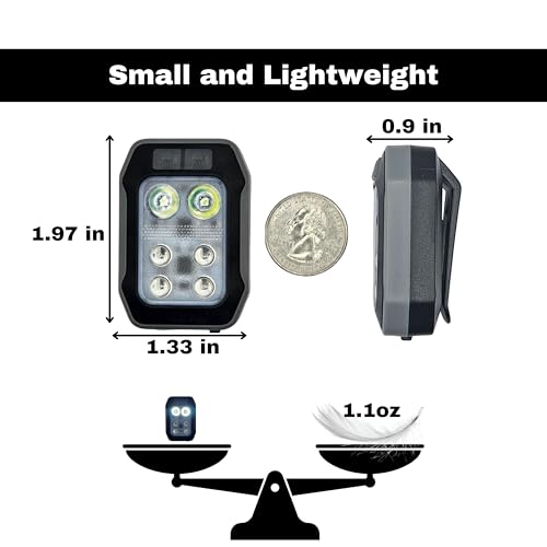 Running Light - Hands Free Powerful Mini High Visibility Safety Clip On Rechargeable LED Light for Night Running Jogging Walking Hiking, 1 Pack
