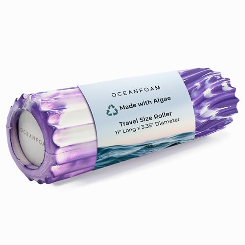Oceanfoam Ripple Small Foam Roller for Physical Therapy (Purple Marbled) - color: Purple Marbled