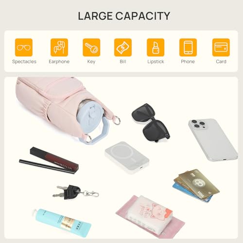 Telena Water Bottle Holder with Strap RFID Crossbody Bags for Women - color: Pink