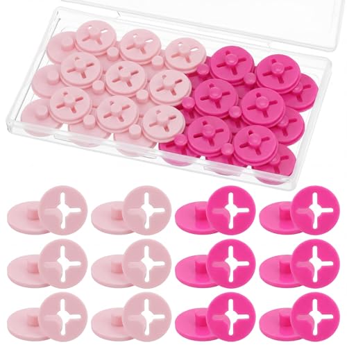 Wavwavw 12 Race Bib Clips Running Number Holder - color: Pink and Rose Red