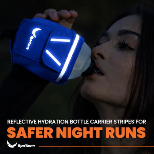 2-in-1 Running Fun: Handheld 12 Oz Water Bottle & Running Belt Add-On. No-Grip Design Straps on Hand & Slides on Belt. Waterproof Pocket for Money, Keys. Maximize Time, Freedom & Health - color: Royal Blue
