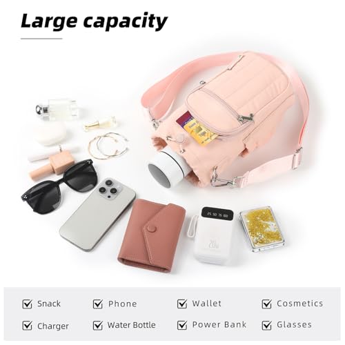 Rueesh Water Bottle Holder Bag with Adjustable Strap - color: Pink