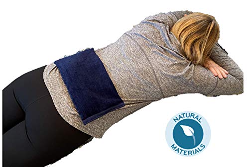 Microwavable Heating Pad, Rice Filled, Plush Cotton Cover, Natural, No Scents Added, Handcrafted in the USA, Back, Neck Pain, Arthritis, Cramps (Navy Blue) - color: Navy Blue Standard Single