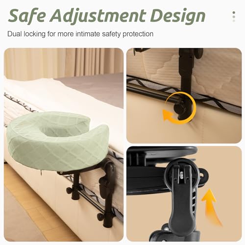 Massage Headrest for Bed, Head Holder & Face Cradle with Face Down Pillow - color: Green, size: Standard