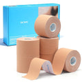 OK TAPE Kinesiology Tape (6 Pack) Latex Free Cotton Uncut 2in x 16.4ft - color: Beige, size: 6 Rolls