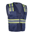 VENDACE Hi Vis Safety Reflective Mesh Vest for Men ANSI Class 2 High Visibility Vest with 8 Pockets and Zipper - color: Blue, size: X-Large