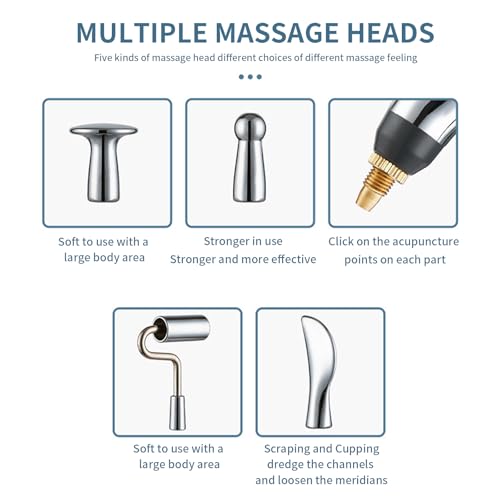 Acupuncture Pen, 9 Intensity Levels 5-in-1 Electronic Acupuncture Pen Pain Relief Therapy Rechargeable Powerful Meridian Energy Massage Pen Relief Pain Tools