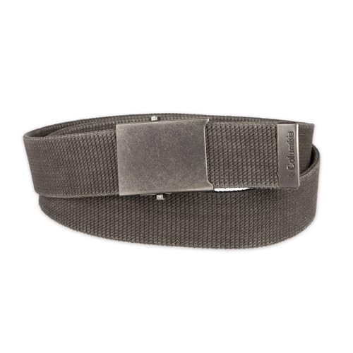 Columbia Men's Military Plaque Buckle Fabric Belt- One Size 42" Length - Everyday and Outdoor Wear - color: Charcoal Cotton Strap