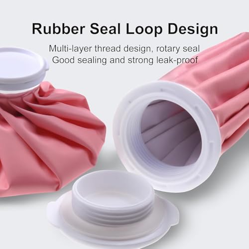 Ice Pack for Injuries Reusable, Small Ice Bag Reusable 6" Hot Water Bag for Hot & Cold Therapy, No-Leak Elastic Ice Bag for Pain Relief, Menstruation Pain Injuries Muscle Strains, Pink - size: 6", style: Pink
