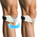 JHVW Patellar Tendon Support Strap 2-Pack, Knee Brace for Women Men, Adjustable Knee Patella Band Strap for Tendonitis, Running, Squats (White) - color: White