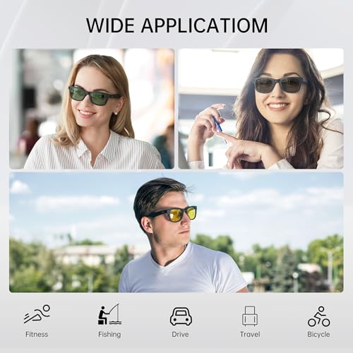 HIBLOKS Polarized Clip-on for RayBan Meta Wayfarer (Standard 50-22, Yellow) - size: Standard, Yellow, Matte Black Frame